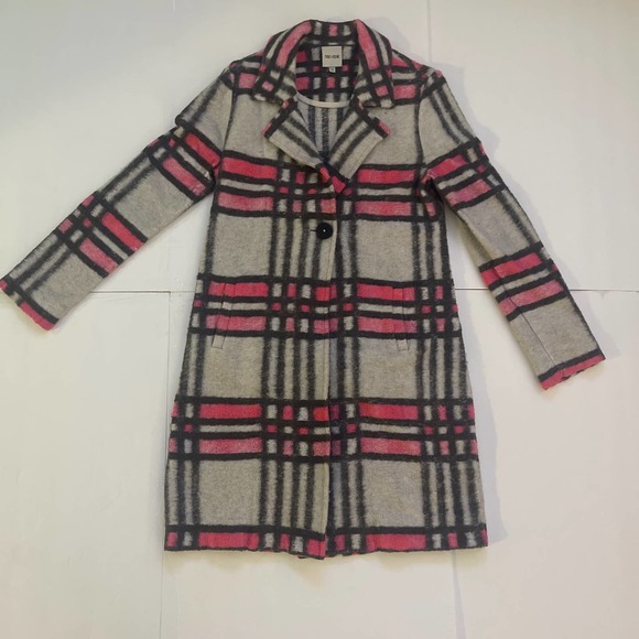 NIC + ZOE Check Pop  Sweater Jacket / Coat. Pink Multi Cotton Wool Blend - M - Picture 6 of 16